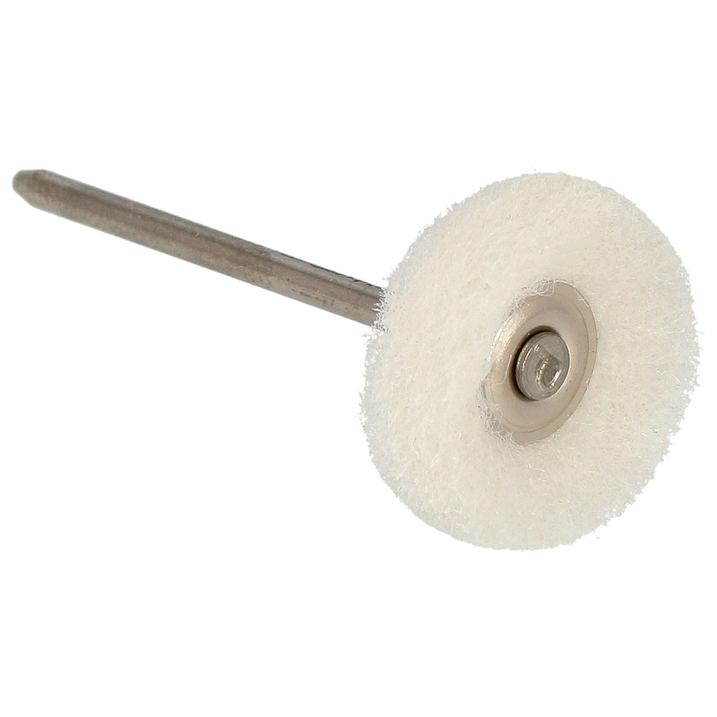 Miniaturbrsten mit HandStk, 1 Scheibe Fleece fein (wei),  21 mm (VE=12)