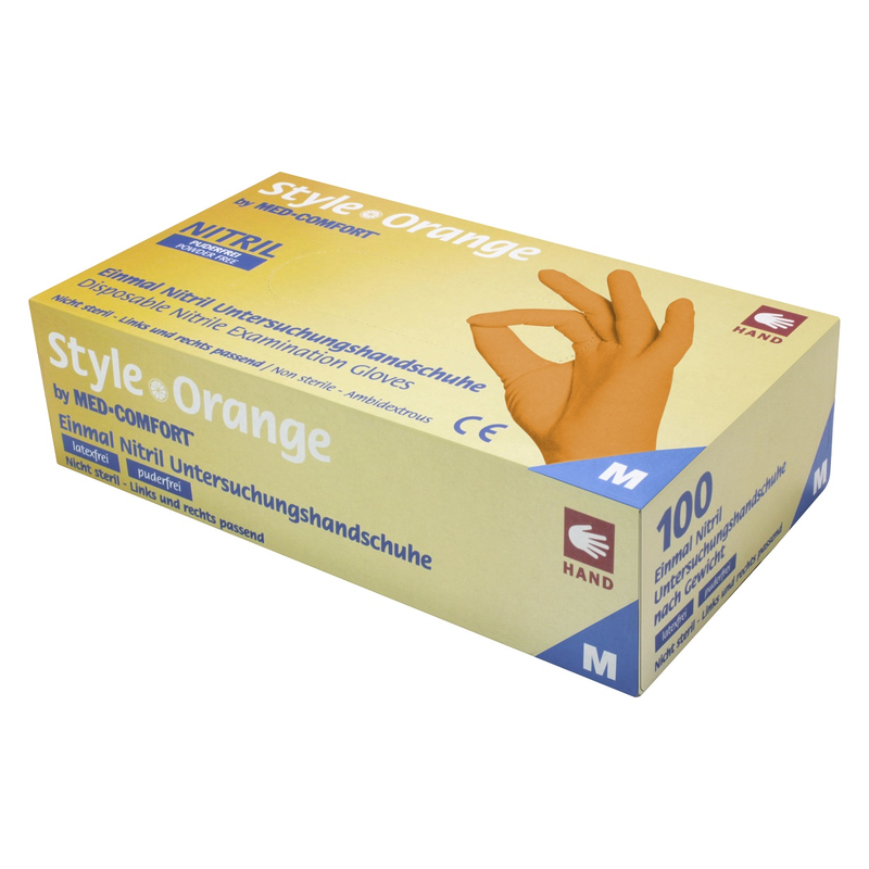 1 Orange Nitril- Untersuchungshandschuhe